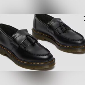 ADRIAN YELLOW STITCH LEATHER TASSEL LOAFERS